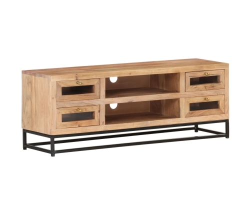 Mueble de TV de madera maciza de acacia 110x30x40 cm