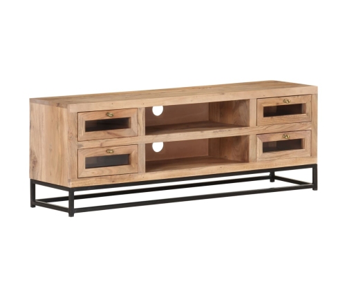 Mueble de TV de madera maciza de acacia 110x30x40 cm