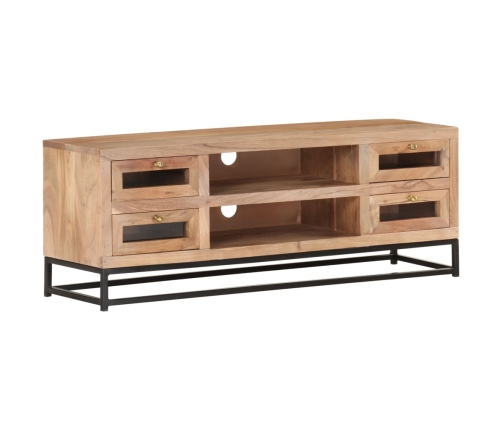 Mueble de TV de madera maciza de acacia 110x30x40 cm