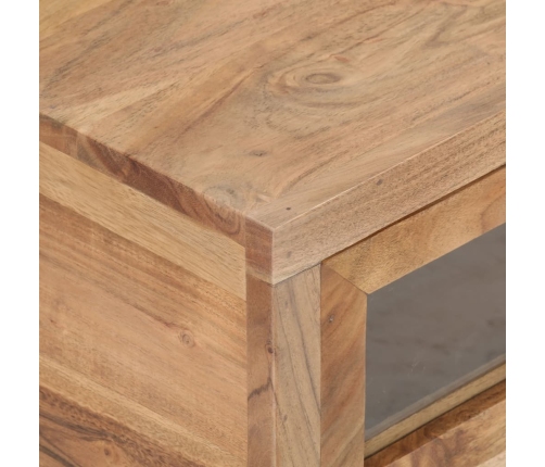 Mesa de centro de madera maciza de acacia 90x60x40 cm