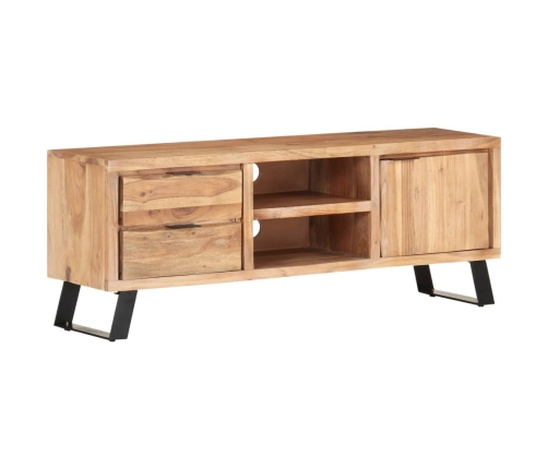 Mueble de TV madera maciza acacia borde natural 120x30x42 cm