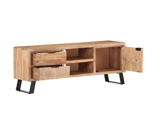 Mueble de TV madera maciza acacia borde natural 120x30x42 cm