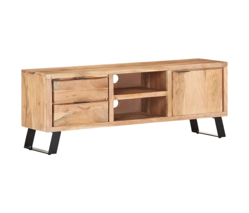 Mueble de TV madera maciza acacia borde natural 120x30x42 cm