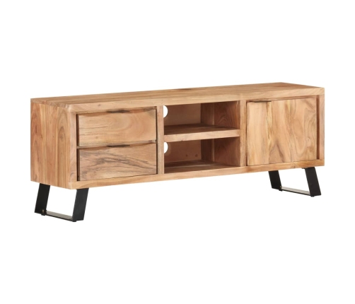 Mueble de TV madera maciza acacia borde natural 120x30x42 cm