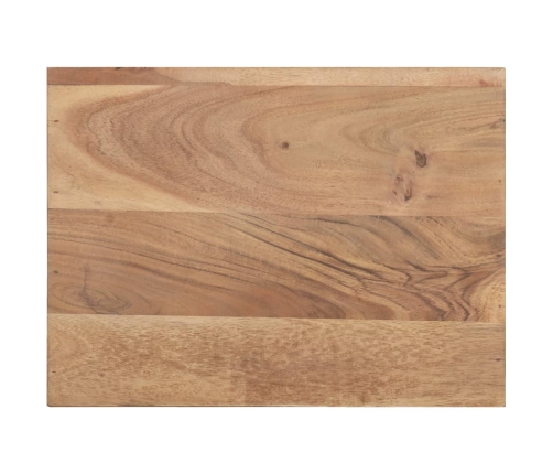 Mesita de noche madera maciza acacia borde natural 40x30x50 cm