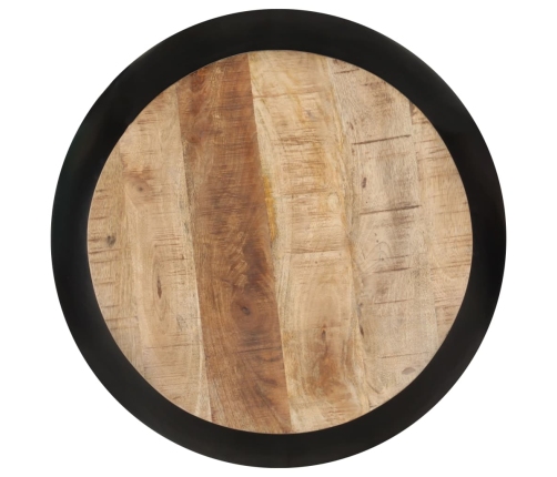 Mesa de centro de madera maciza de mango negra 68x68x30 cm