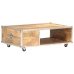 Mesa de centro de madera maciza de mango rugosa 89x59x33 cm