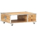 Mesa de centro de madera maciza de mango rugosa 89x59x33 cm