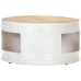 Mesa de centro de madera de mango maciza blanca 68x68x36 cm