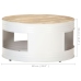 Mesa de centro de madera de mango maciza blanca 68x68x36 cm