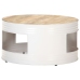 Mesa de centro de madera de mango maciza blanca 68x68x36 cm