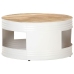 Mesa de centro de madera de mango maciza blanca 68x68x36 cm