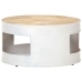 Mesa de centro de madera de mango maciza blanca 68x68x36 cm