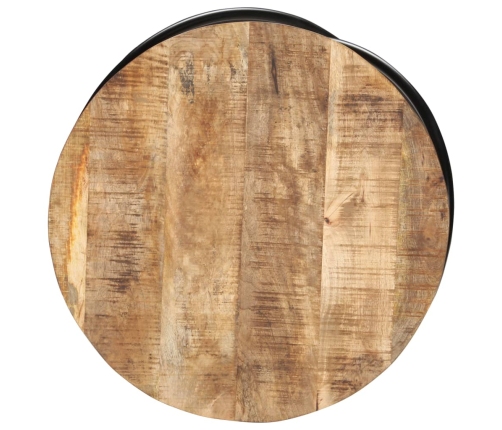 vidaXL Mesa de centro madera maciza de mango rugosa negra 60x60x40 cm