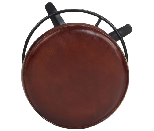 Taburetes de barra de cocina 2 unidades cuero auténtico 76 cm