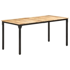 Mesa de comedor de madera de mango rugosa 160x80x76 cm