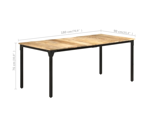 vidaXL Mesa de comedor madera de mango rugosa 180x90x76 cm