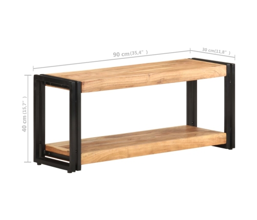 Mueble para TV de madera maciza de acacia 90x30x40 cm