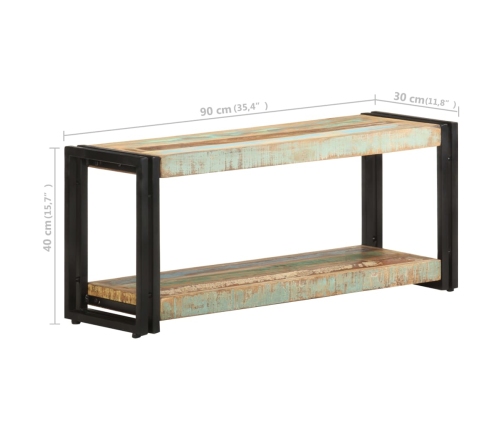 Mueble para TV de madera maciza reciclada 90x30x40 cm