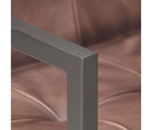 Sillas de comedor voladizad 2 uds cuero real marrón desgastado