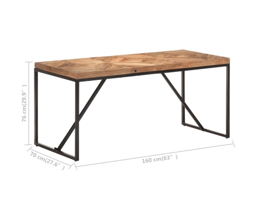 Mesa de comedor madera maciza de acacia y mango 160x70x76 cm