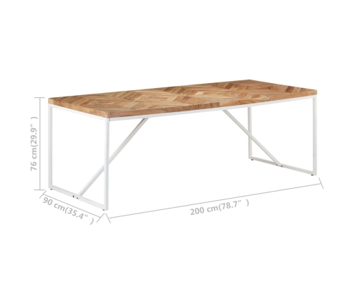 Mesa de comedor madera maciza de acacia y mango 200x90x76 cm