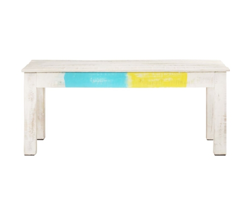 Mesa de centro de madera maciza de mango blanca 110x60x45 cm