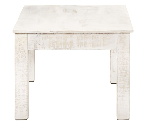 Mesa de centro de madera maciza de mango blanca 110x60x45 cm