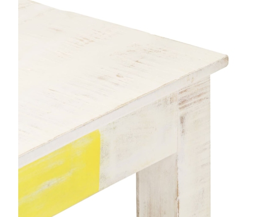 Mesa de centro de madera maciza de mango blanca 110x60x45 cm