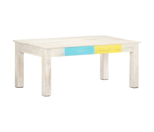 Mesa de centro de madera maciza de mango blanca 110x60x45 cm