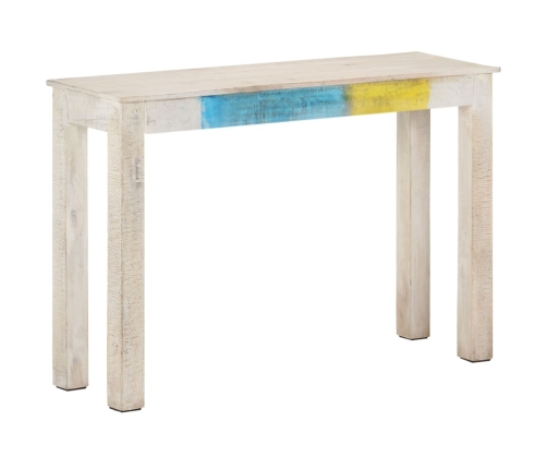 Mesa consola de madera de mango rugosa blanca 115x35x77 cm