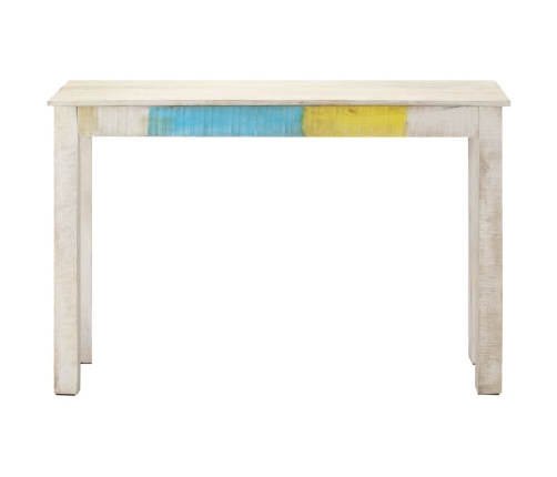 Mesa consola de madera de mango rugosa blanca 115x35x77 cm