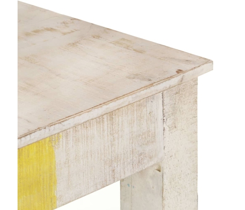 Mesa consola de madera de mango rugosa blanca 115x35x77 cm