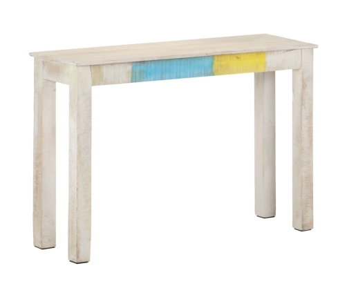 Mesa consola de madera de mango rugosa blanca 115x35x77 cm