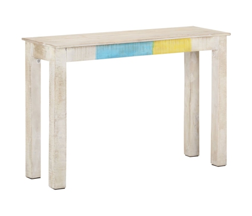 Mesa consola de madera de mango rugosa blanca 115x35x77 cm