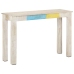 Mesa consola de madera de mango rugosa blanca 115x35x77 cm