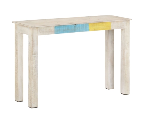 Mesa consola de madera de mango rugosa blanca 115x35x77 cm