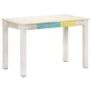 Mesa de comedor madera maciza de mango blanca 120x60x76 cm