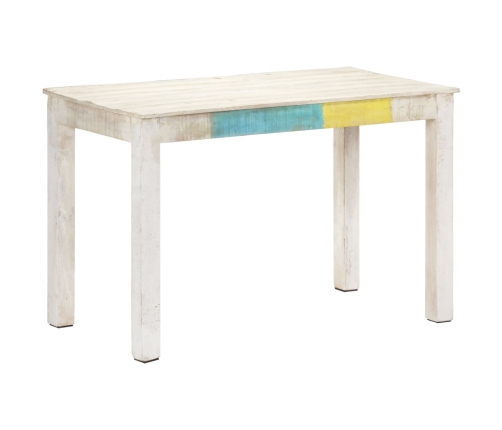 Mesa de comedor madera maciza de mango blanca 120x60x76 cm