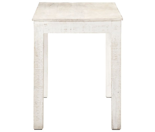 Mesa de comedor madera maciza de mango blanca 120x60x76 cm