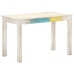 Mesa de comedor madera maciza de mango blanca 120x60x76 cm