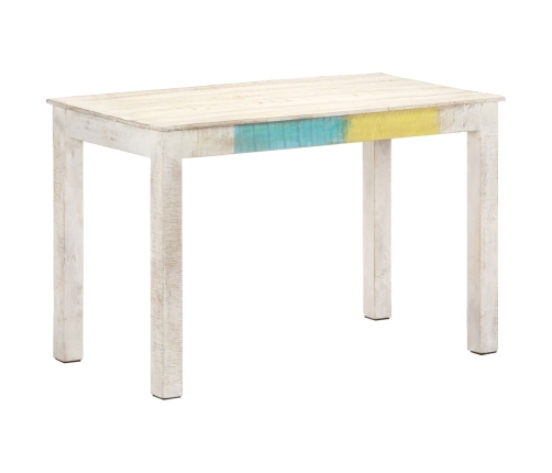 Mesa de comedor madera maciza de mango blanca 120x60x76 cm