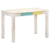 Mesa de comedor madera maciza de mango blanca 120x60x76 cm