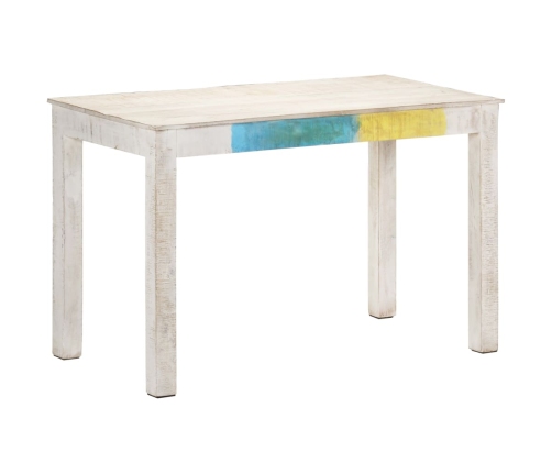 Mesa de comedor madera maciza de mango blanca 120x60x76 cm