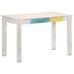 Mesa de comedor madera maciza de mango blanca 120x60x76 cm