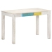 Mesa de comedor madera maciza de mango blanca 120x60x76 cm