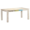 vidaXL Mesa de comedor de madera maciza de mango blanco 180x90x76 cm