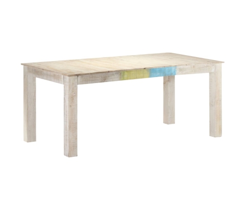 vidaXL Mesa de comedor de madera maciza de mango blanco 180x90x76 cm