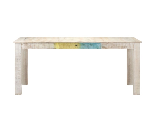 vidaXL Mesa de comedor de madera maciza de mango blanco 180x90x76 cm