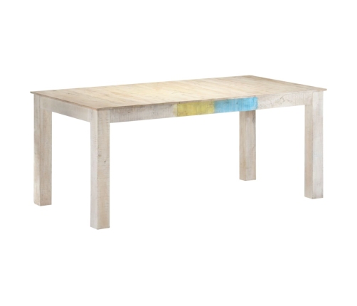 vidaXL Mesa de comedor de madera maciza de mango blanco 180x90x76 cm